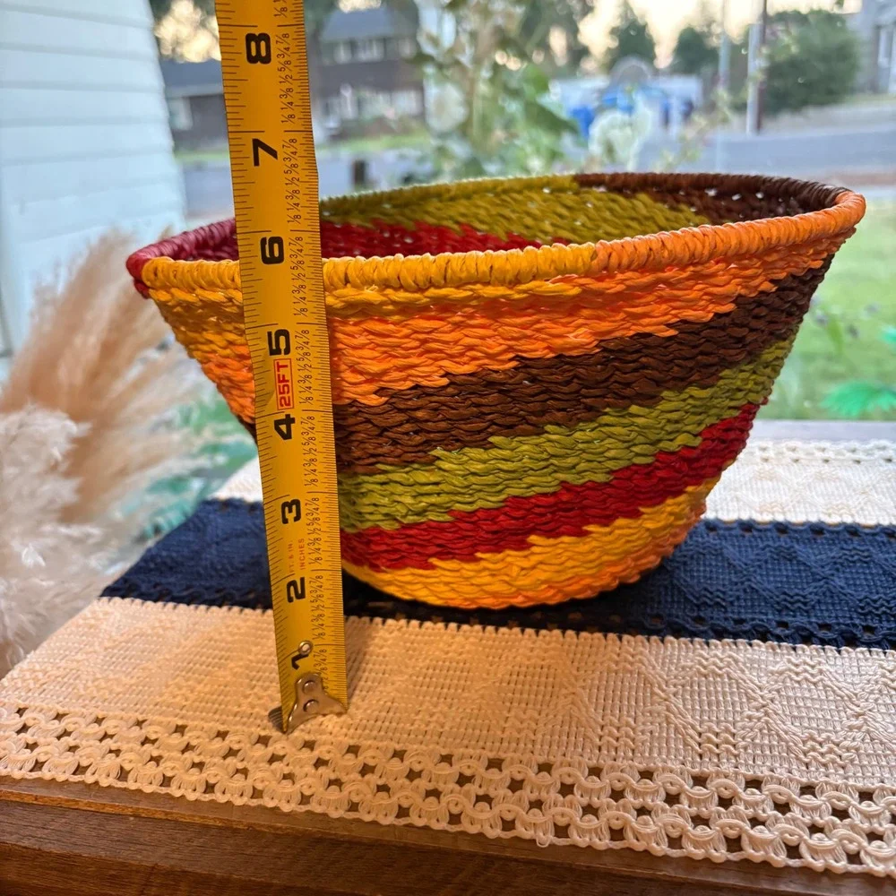 H&H Tulum Multicolored Paper Fiber Basket 10inches